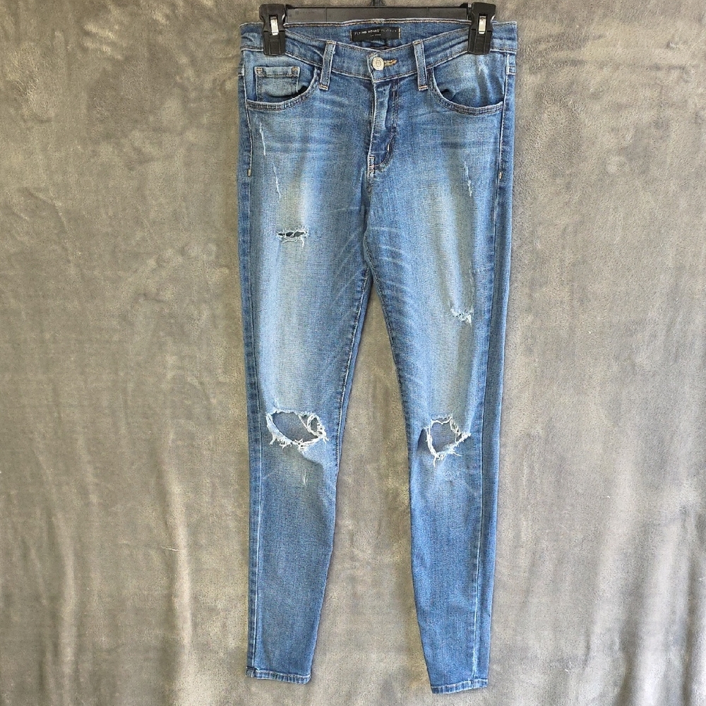 Flying Monkey Light Blue Distressed Skinny Jeans